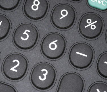 closeup of electronic calculator buttons